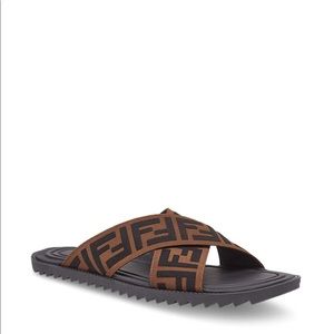 FENDI jacquard crossover slides